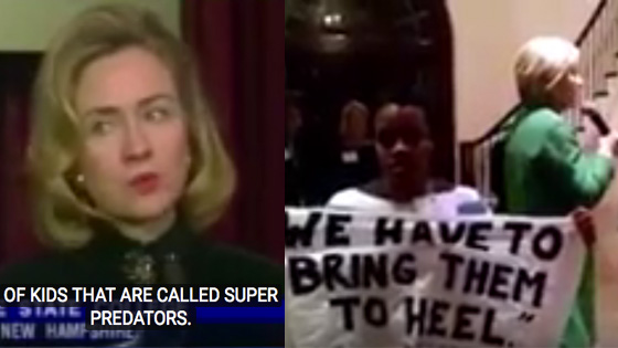 Clinton et les noirs super predateurs en1996 et 2016